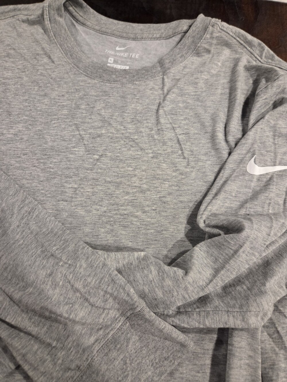 Nike Dri-fit Long Sleeve Shirt Mens Size XL Grey